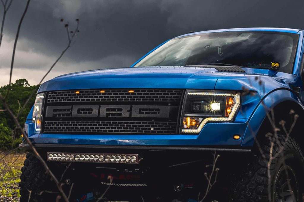 ford f150 raptor with upgraded truck headlights