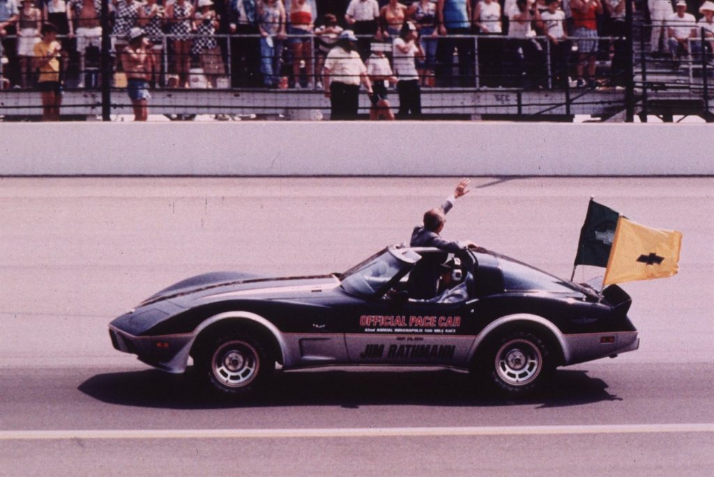 1978 corvette pacing field during Indianapolis 500 race