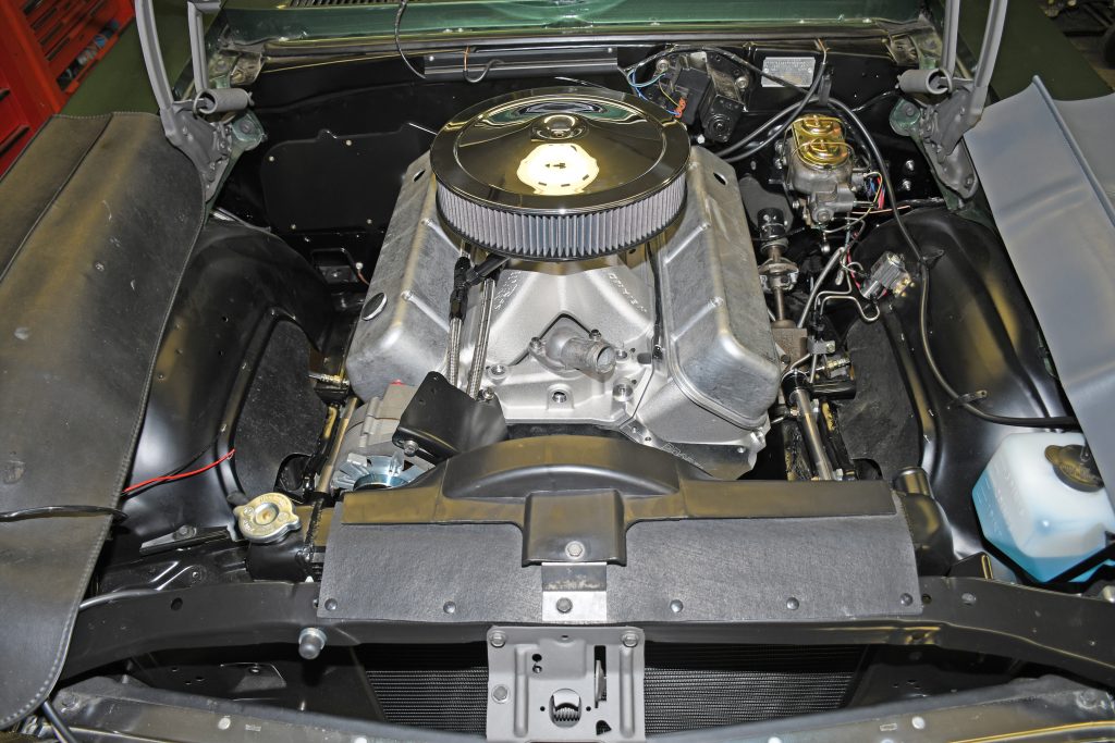 big block chevy engine installed in vintage nova race car