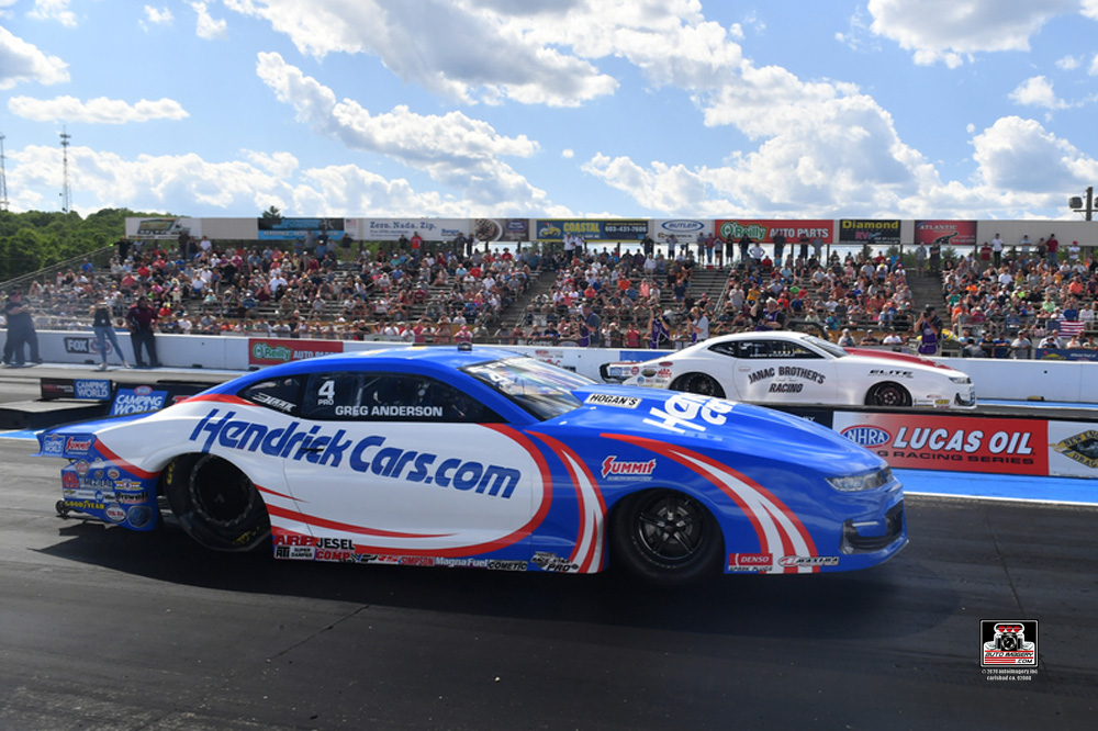 pair of pro stick race cars launch at nhra new england nationals in 2021