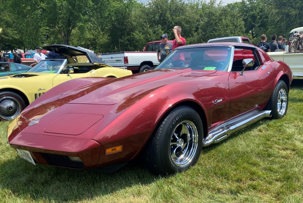 1974 corvette at an outdoor car show