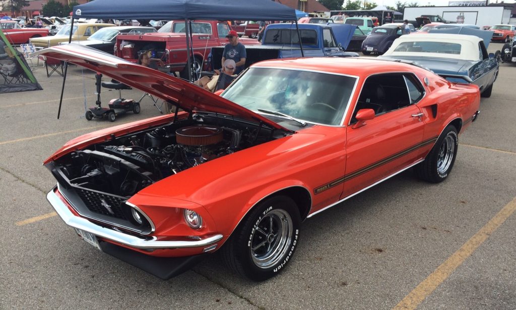 orange ford mustang mach 1