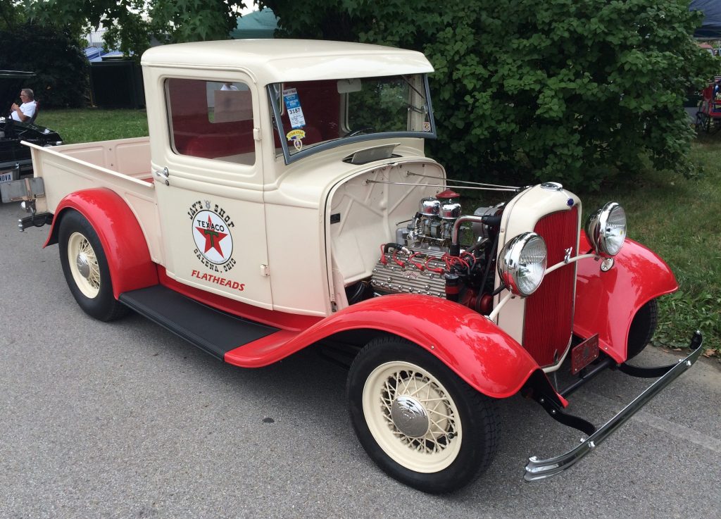 texaco inspired hotrod truck with ford flathead engine
