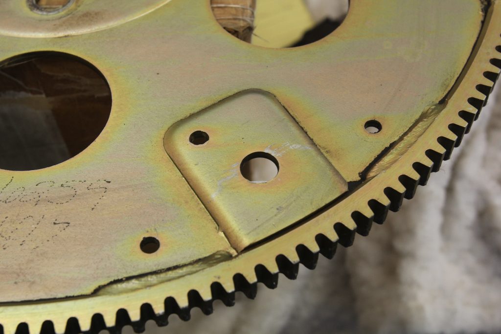 close up shot of gear teeth on a flexplate