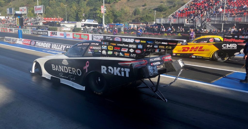 alexis dejoria launches in her toyota nhra funny car at thunder valley nationals in 2021