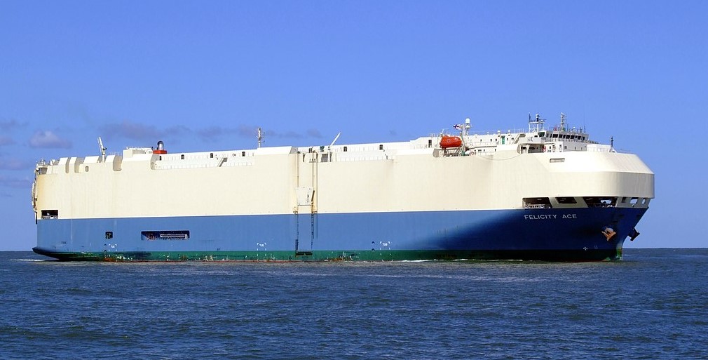 felicity ace cargo ship at port in the netherlands