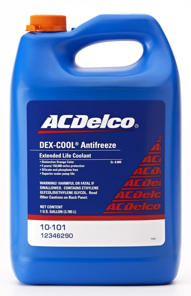 gallon of blue gm dexcool antifreeze