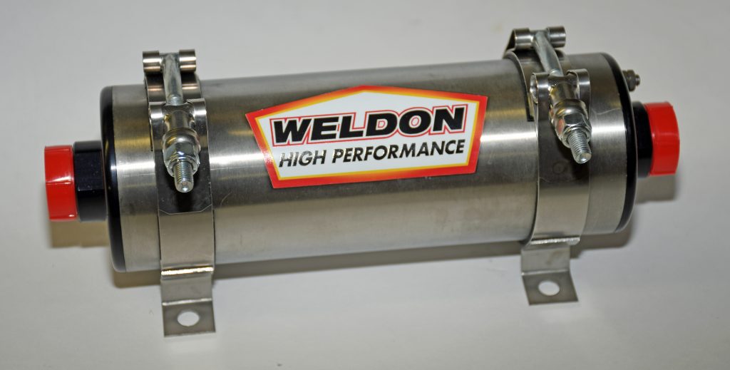 picture of a weldon external electric fuel pump on white table top
