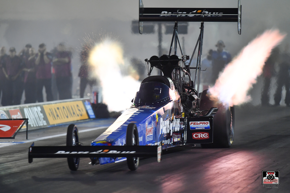 clay millican's top fuel dragster at 2022 nhra four wide nationals