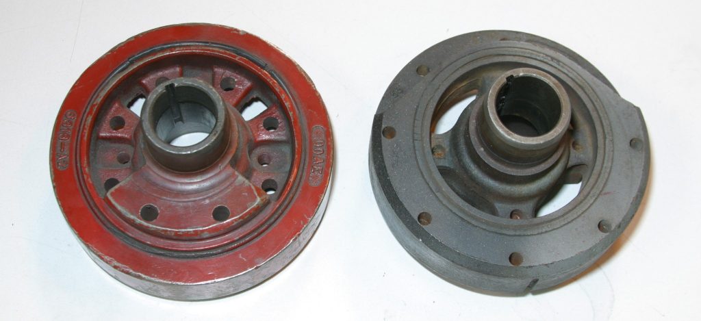 comparing ford windsor harmonic engine balancers side by side