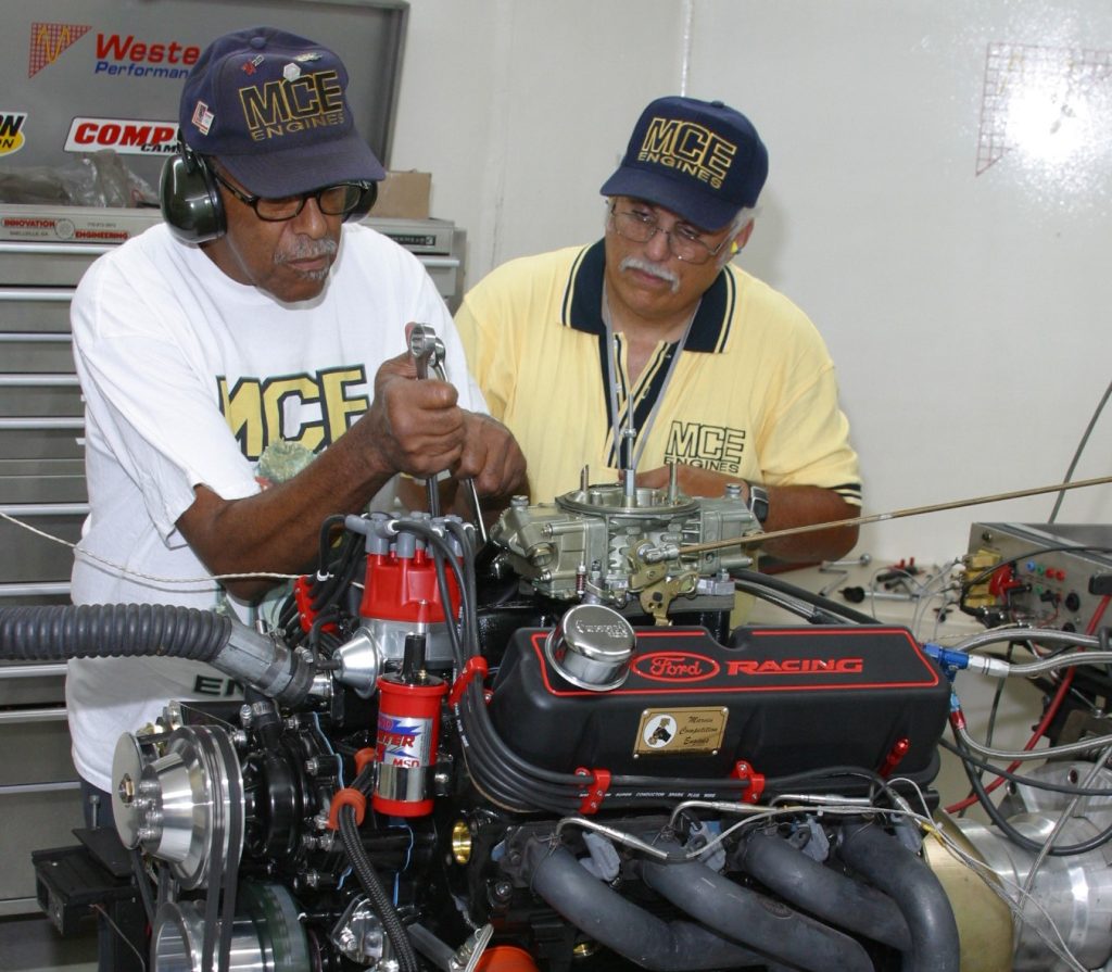 mce engines Marvin MacAfee adjusting engine on dyno