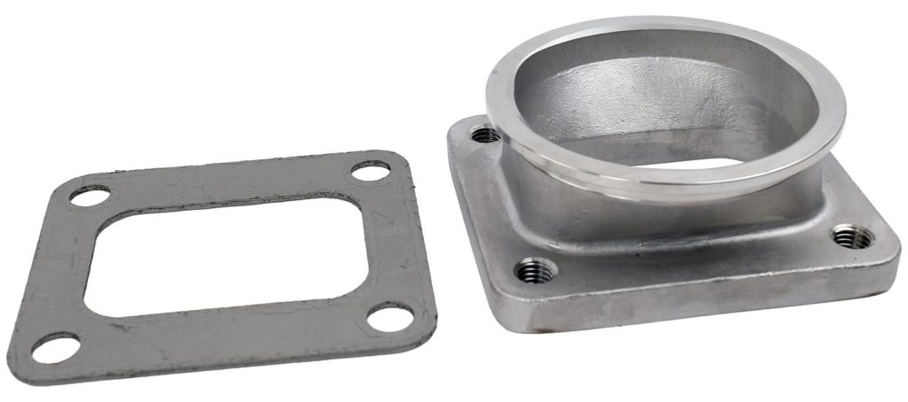 turbo flange to v-band clamp adapter from summit racing on white background