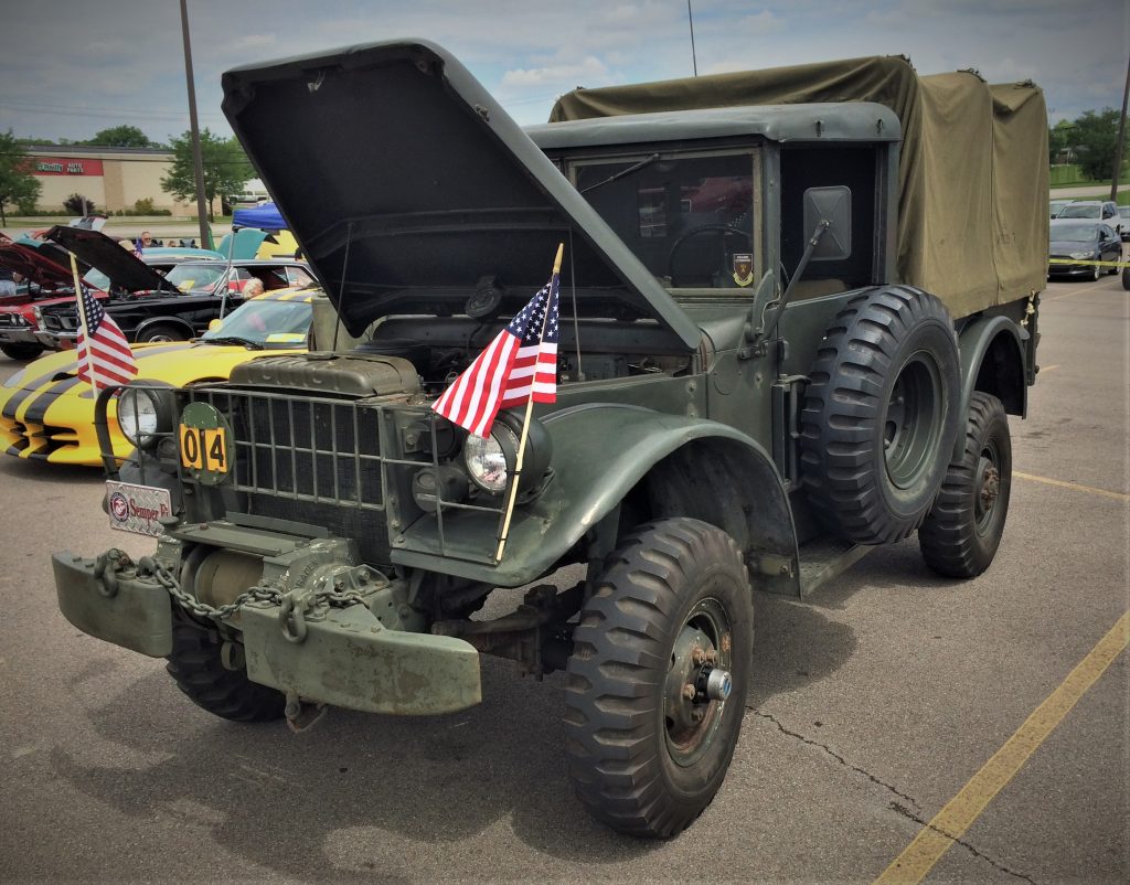 dodge wc militar truck from world war 2 era at classic vintage car show