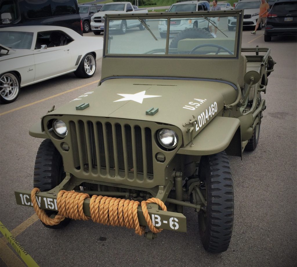 ford gpw military jeep from world war 2 parked at car show