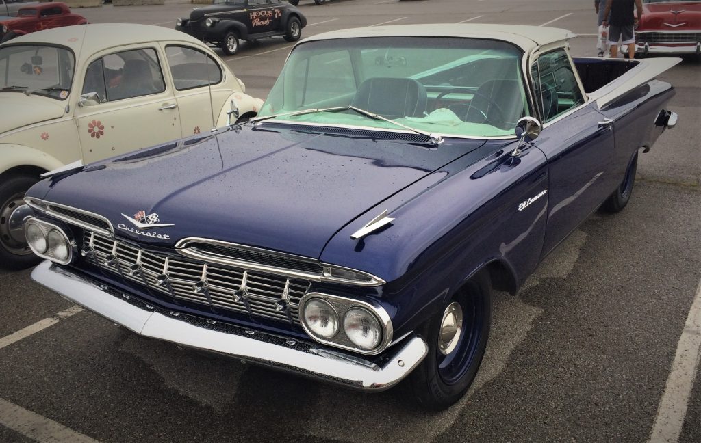 a blue 1959 chevy el camino