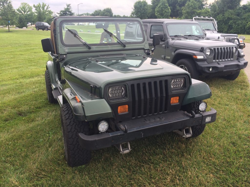 a jeep wrangler yj with square led headlights