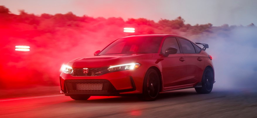 2023 honda civic type r with fancy lighting in press photo