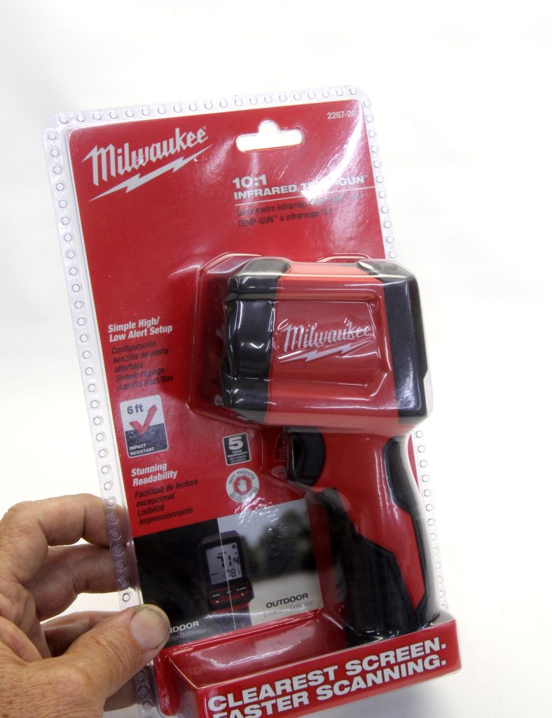 milwaukee tool infrared temp gun and packaging