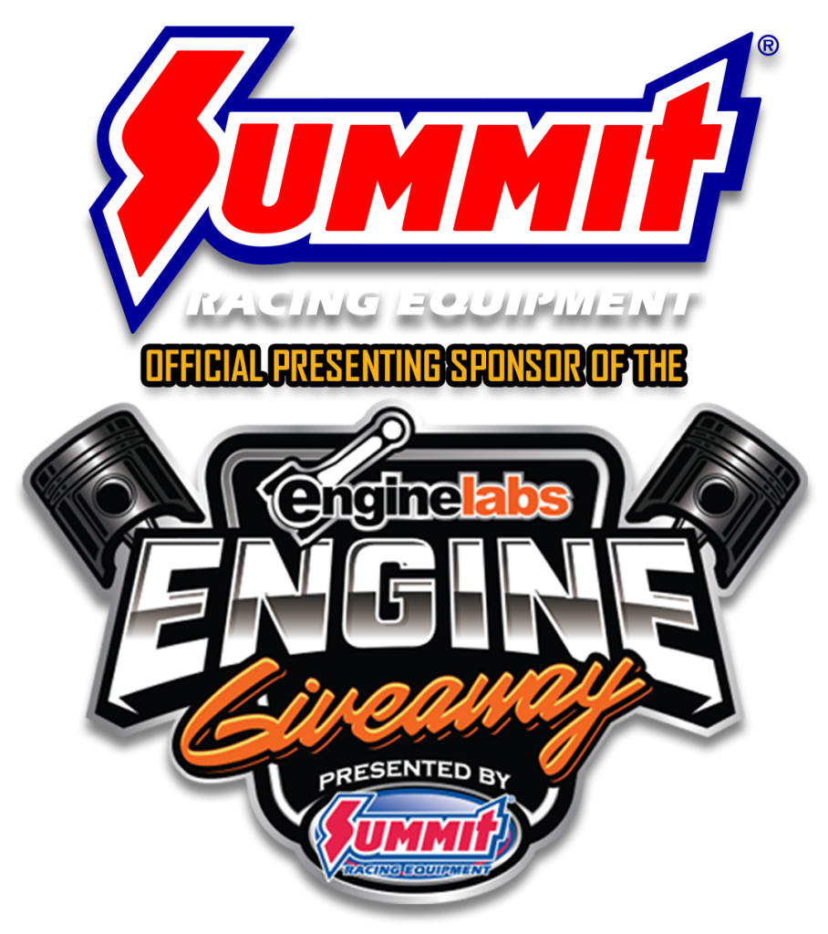 enigne labs engine giveaway with summit racing logo