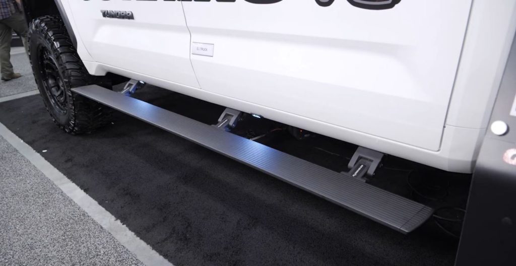 Go Rhino Electric Running Boards on a full size truck at SEMA 2022