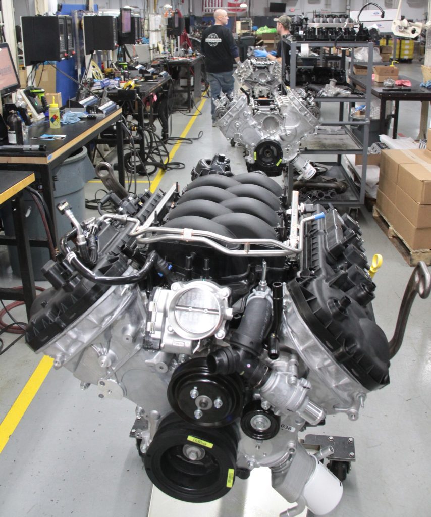 ford performance coyote crate engine assembly line