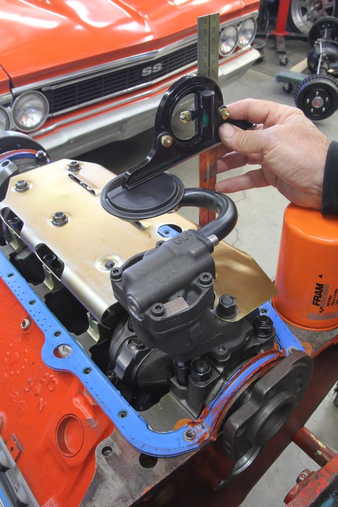 measuring oil pump pickup tube depth on a v8 engine