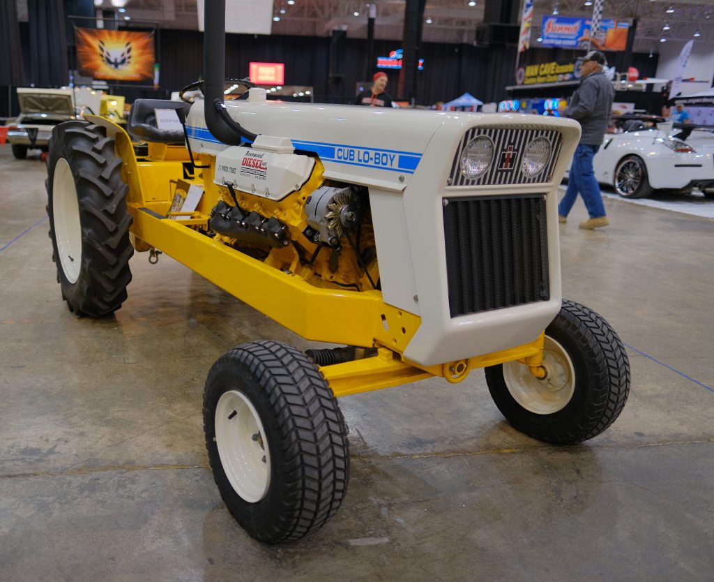 1968 International Harvester Cub Cadet Lo-Boy tractor displayed at car show