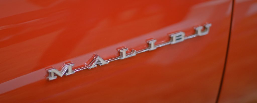 Malibu fender badge on a Chevy Chevelle