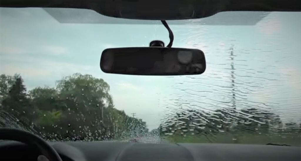 Rain-X Water Repellant side by side comparison vs untreated windshield glass