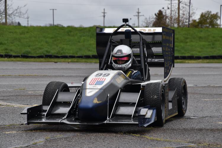 University of Akron 2022 Formula SAE car competing in Michigan