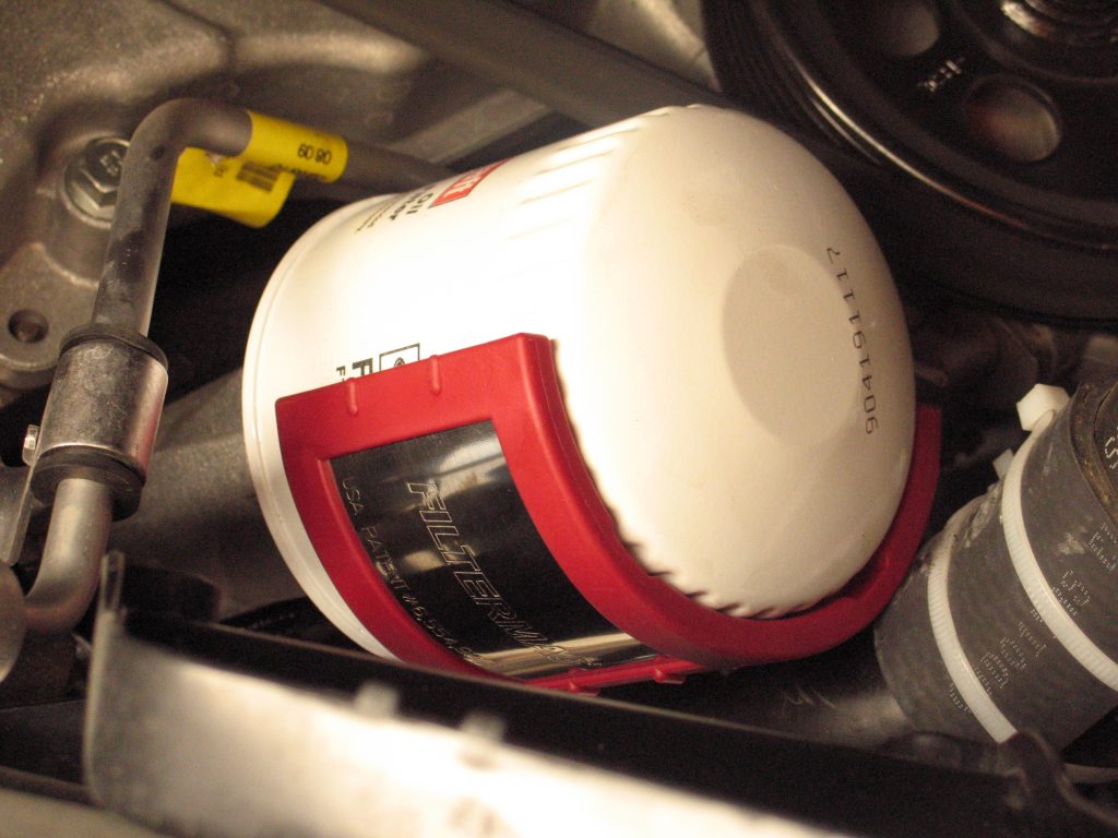 filtermag magnetic wrap installed on an engine oil filter