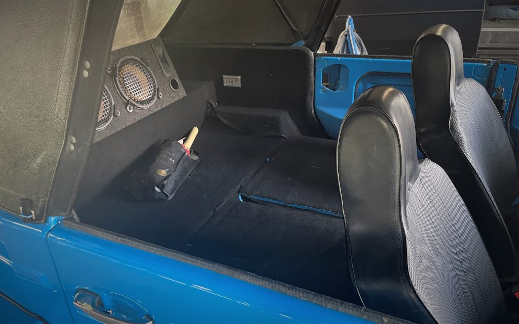 back seat cargo area in a 1974 VW Thing