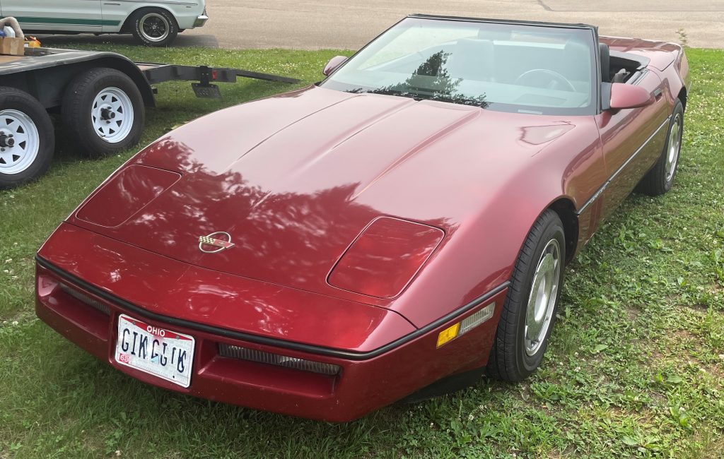 front view of an early c4 corvette convertible