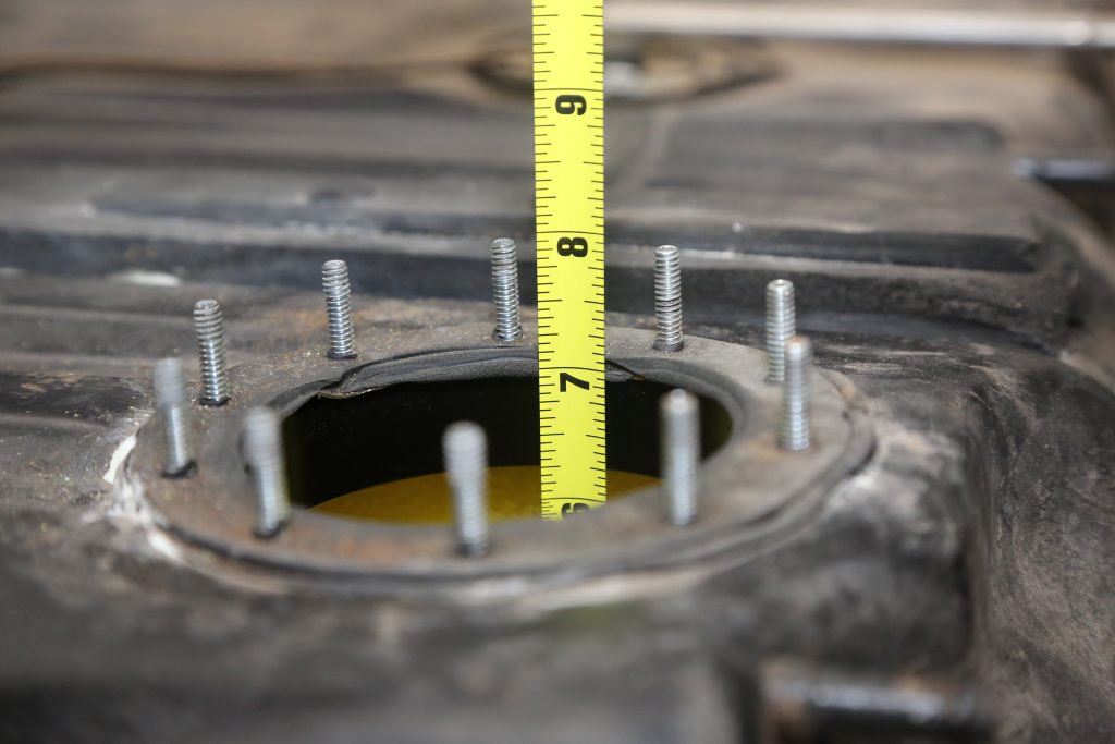 Measuring the depth of a car's fuel tank