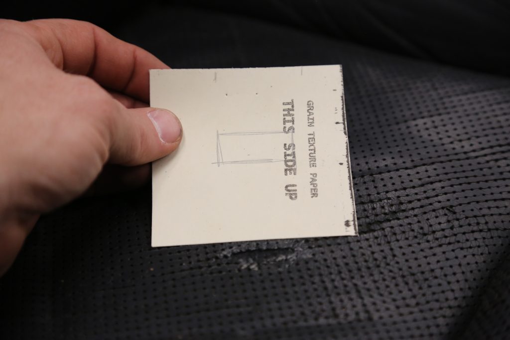 making a template for a car hole seat repair