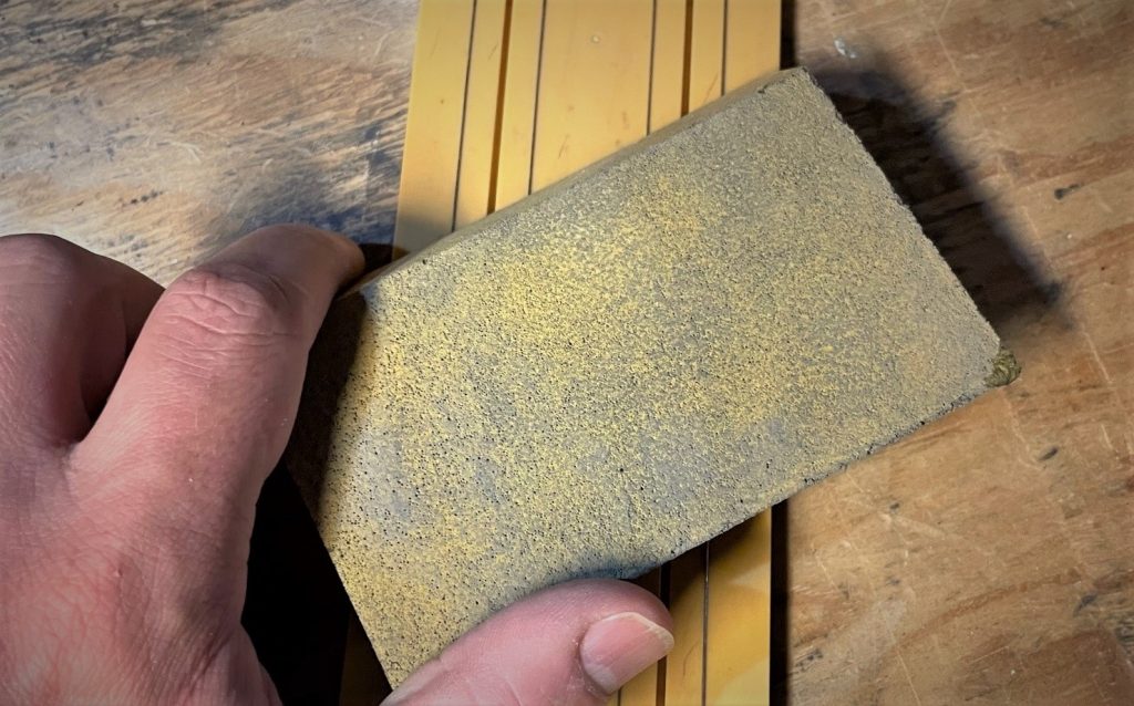 using drywall sanding sponge on slot car track