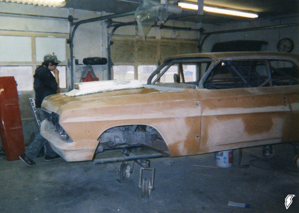 1962 chevy impala restoration project in garage