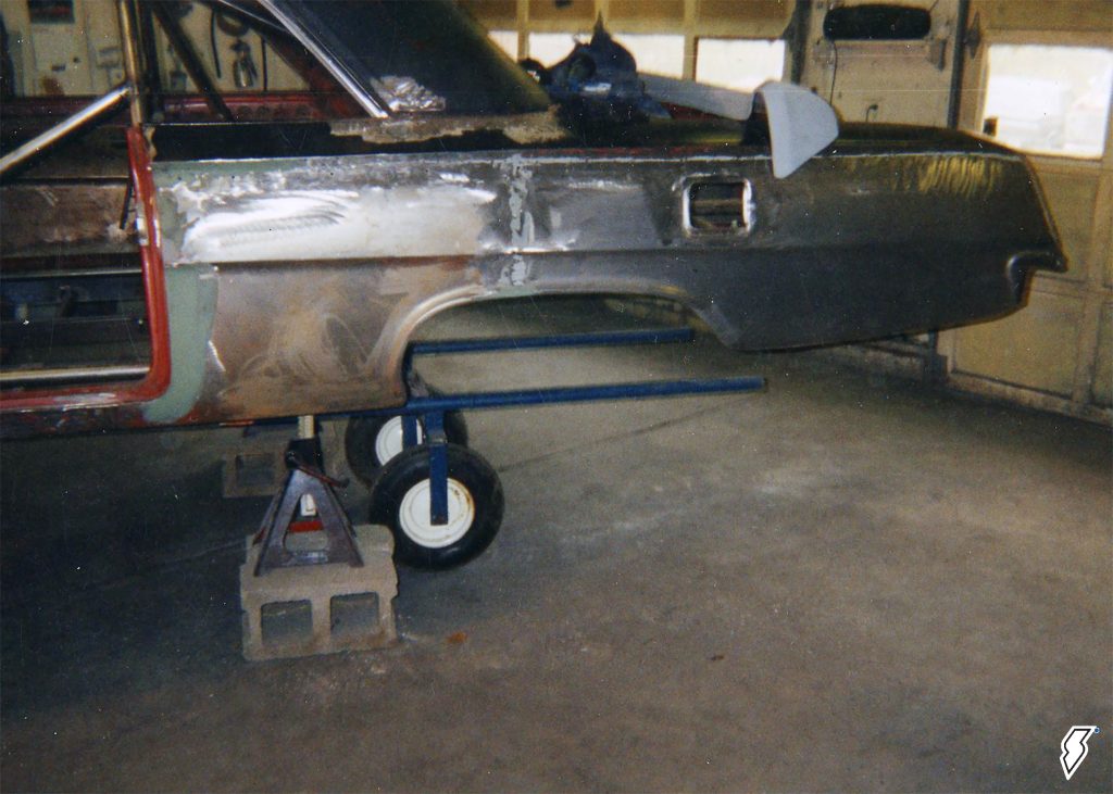 rear steel fender & metalwork on a 1962 impala project car