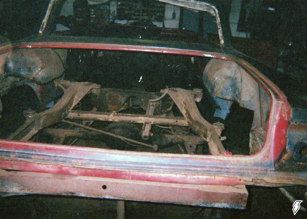 rear trunk view of a 1962 chevy impala restoration project
