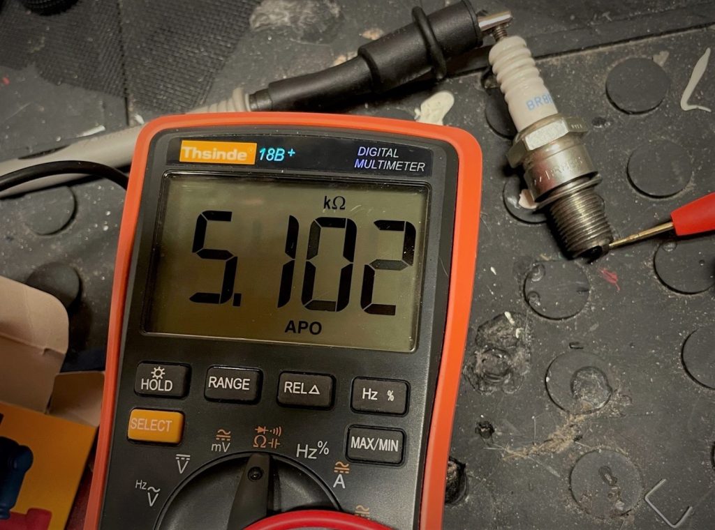 ngk b8res spark plug resistance measure2