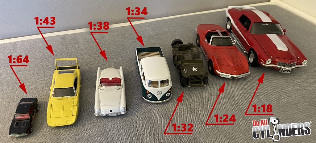 die cast model car scale size comparison
