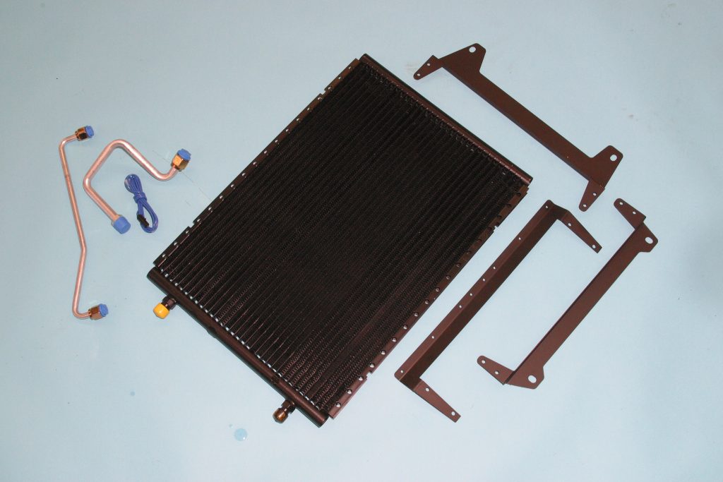 A/C system condenser for an automobile