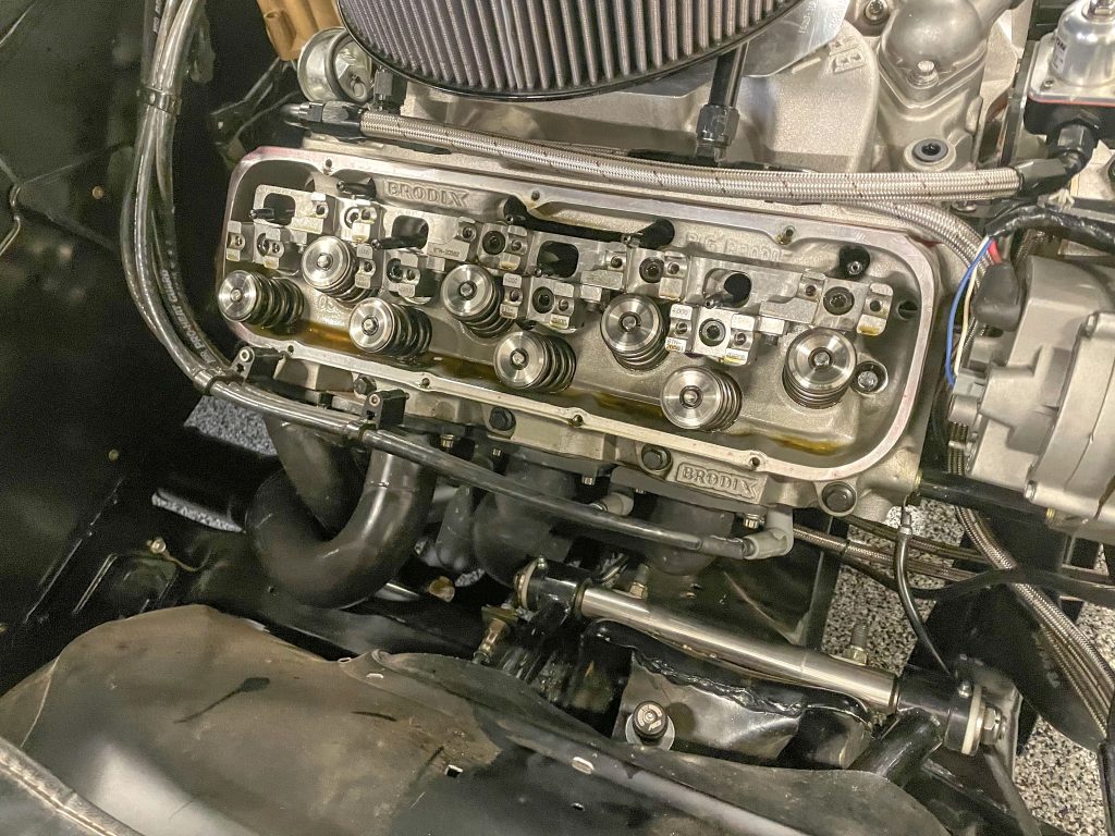 a cylinder head with valve cover removed on a big block chevy