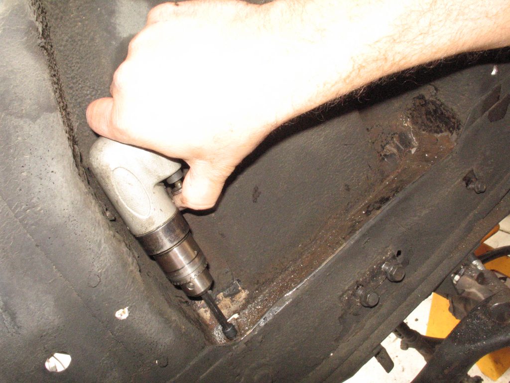 removing a bolt from within a mustang fender