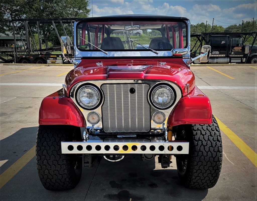front grille view of a custom jeep cj-5