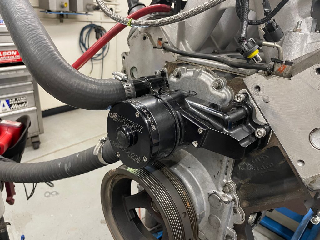 meziere water pump installed on an ls engine