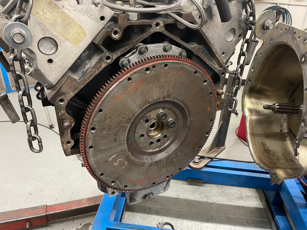 flexplate bolted to an engine
