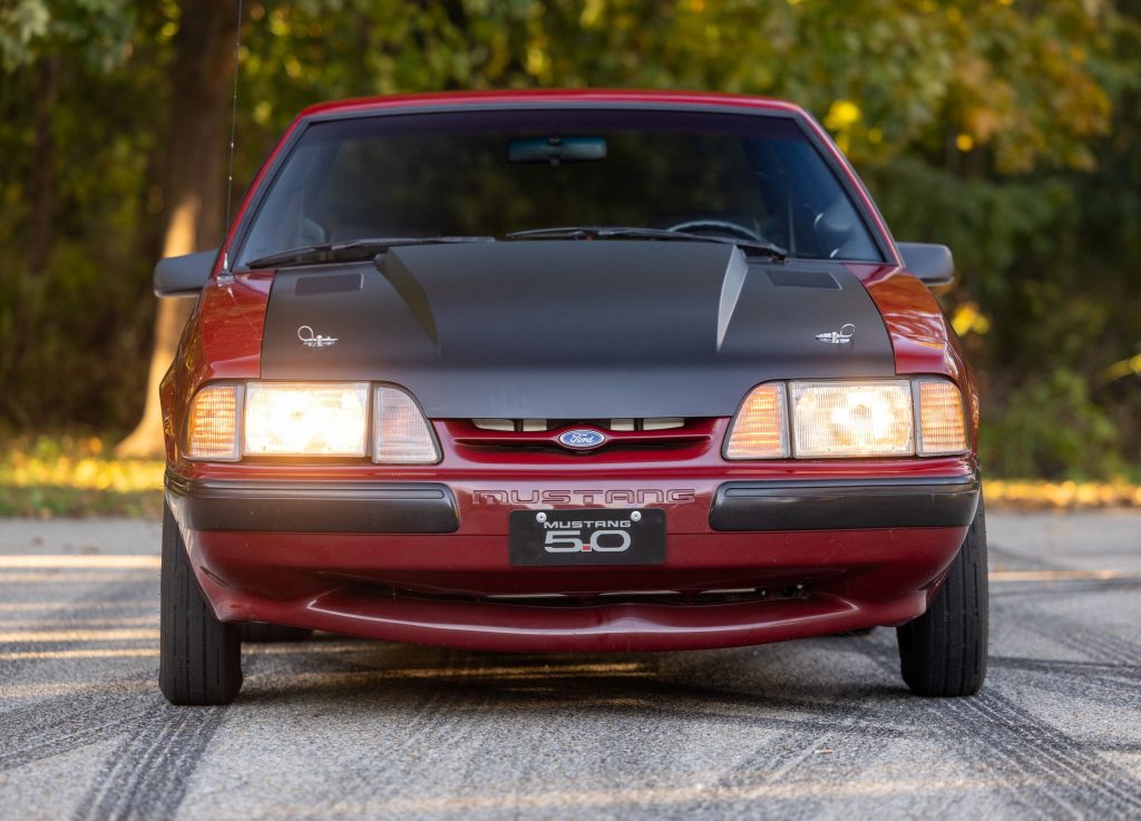 front bumper view of a fox body ford mustang