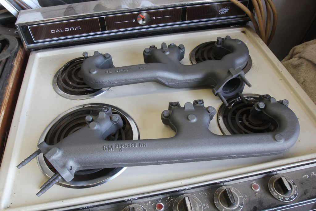 a set of exhaust manifolds on a stovetop