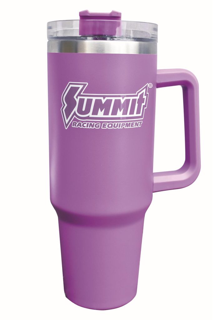 purple summit racing travel mug